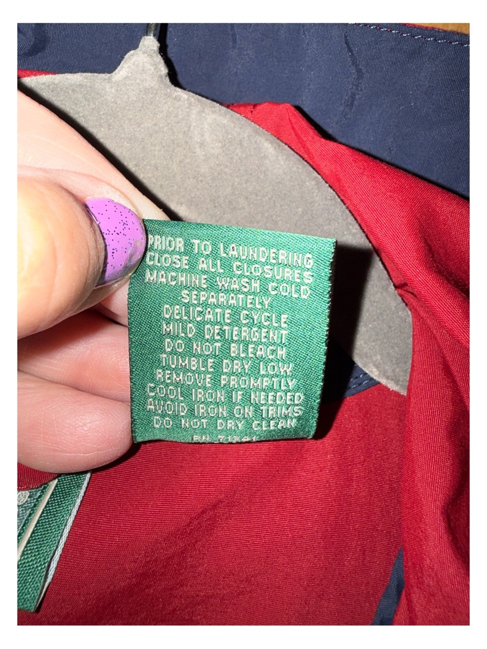 L.L.Bean - Men’s Red Nylon Half‑Zip Windbreaker Hooded Lightweight - Size Large - Picture 4 of 4